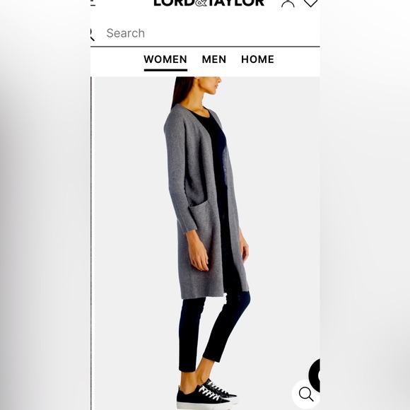 LORD & TAYLOR Black Merino Wool Duster - Picture 6 of 6